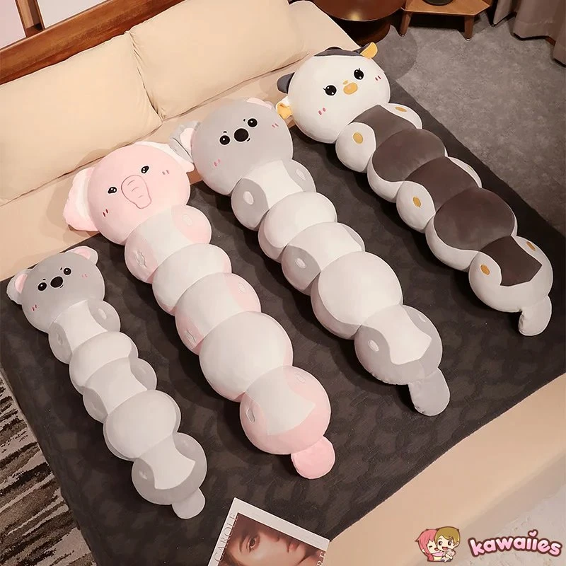 Long Caterpillar Cat Koala Elephant Plushie Collection - Image 2