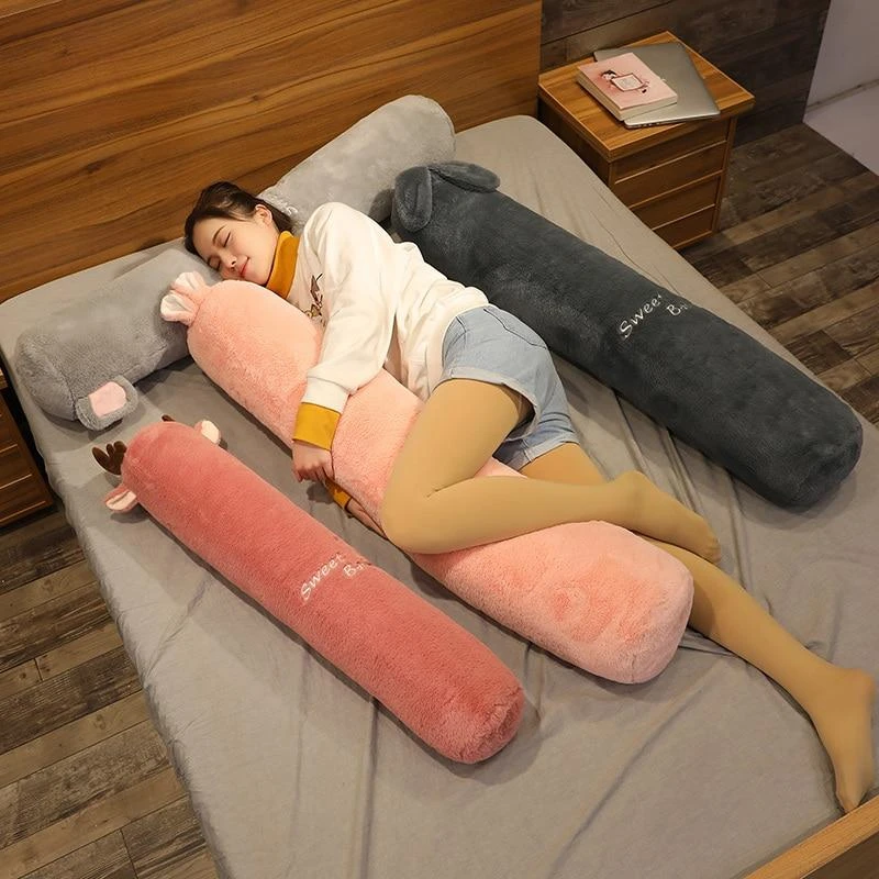 Long Fluffy Animal Body Pillow Plushies - Image 9