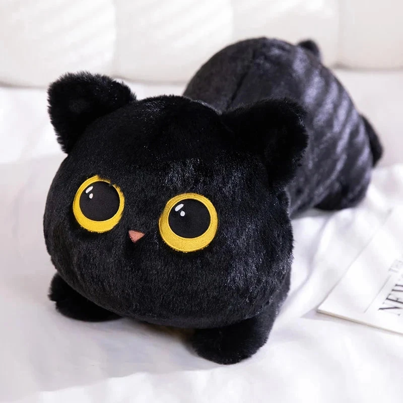Long Giant Black Gray Fluffy Cat Plushies - Image 6