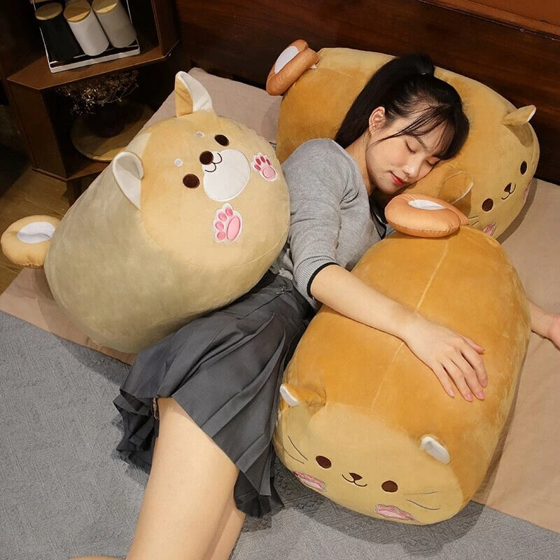 Long Kawaii Shiba Inu Cat Pillow Plush - Image 5