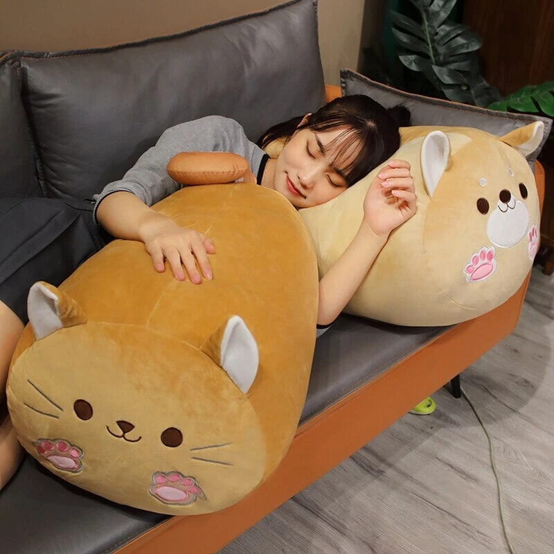 Long Kawaii Shiba Inu Cat Pillow Plush - Image 11