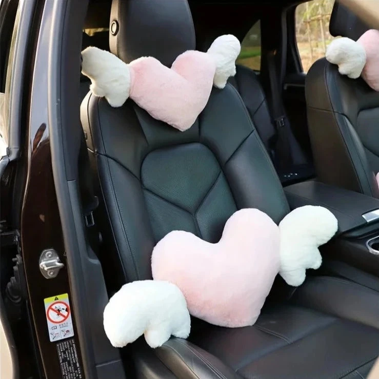 Accessories Love Heart Wings Car Head Rest Plush Pillow - Image 6