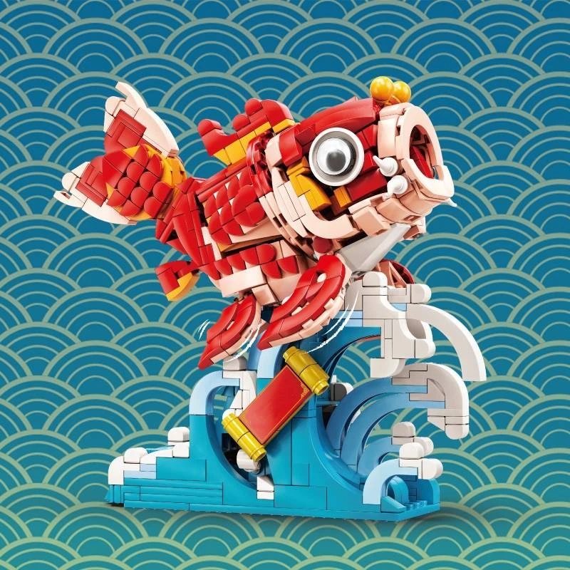 Lucky Red Fish Wave Micro Building Set - Image 2