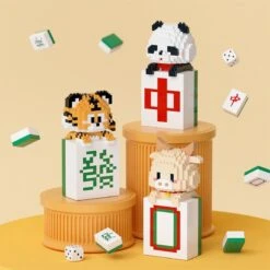 Mahjong Tiger Panda Ox Nano Building Blocks