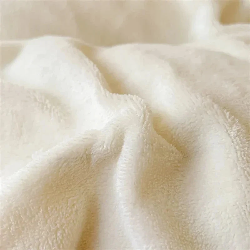 Milky Blue Brown Velvet Fleece 350gsm Bedding Sets - Image 6