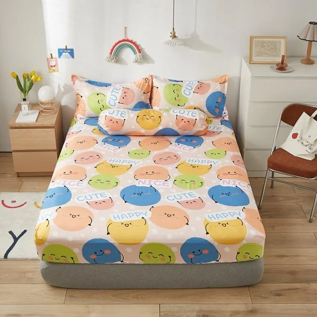 Millions Of Happy Emojis Fitted Bedsheet