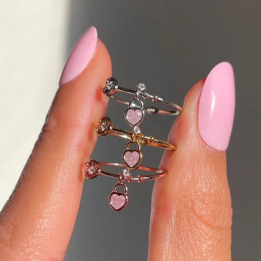 Mini Love Heart Adjustable Ring - Image 2