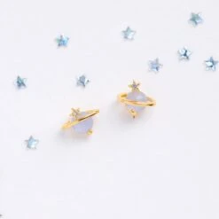 Mini Neptune Shooting Star Gold-Plated Stud Earring