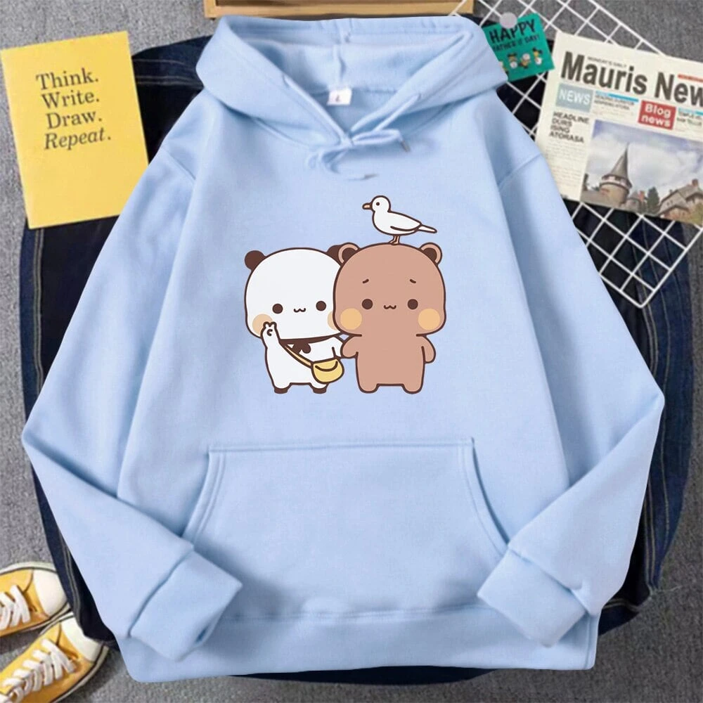 Apparel Mocha & Tofu Bears Seagull Friend Unisex Hoodie - Image 3