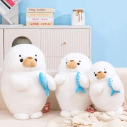 Mochi Seal Plushie With Fish