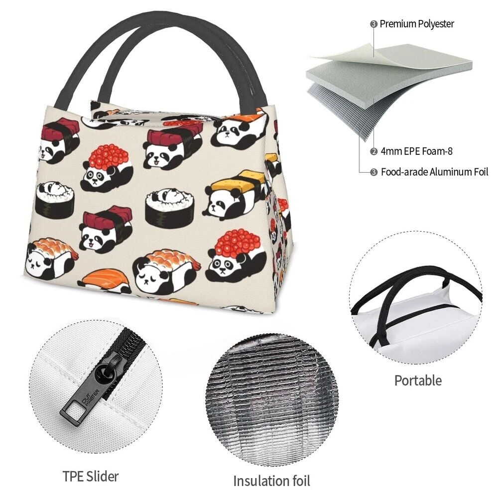 Panda Sushi Japanese Kawaii Lunch Bag - Image 9