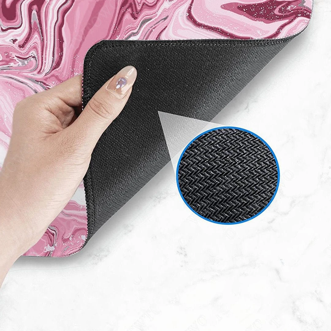 Accessories Pink Red Marble Abstract Art Large Mouse Pad - Image 4