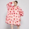 Apparel Pink Strawberry Oversized Thick Blanket Hoodie