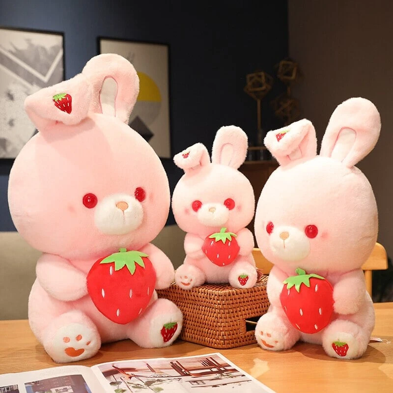 Pink Strawberry Bunny Rabbit Plush - Image 5