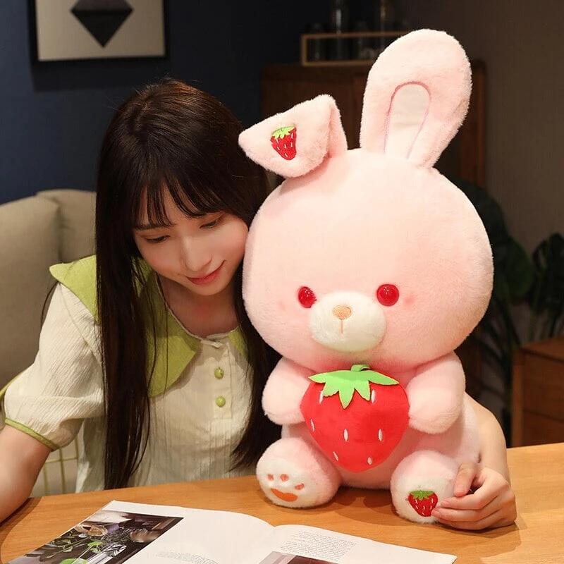 Pink Strawberry Bunny Rabbit Plush - Image 12