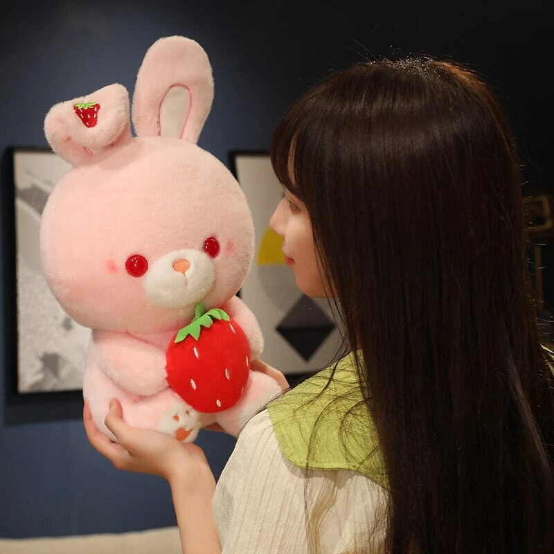 Pink Strawberry Bunny Rabbit Plush - Image 11
