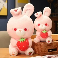 Pink Strawberry Bunny Rabbit Plush