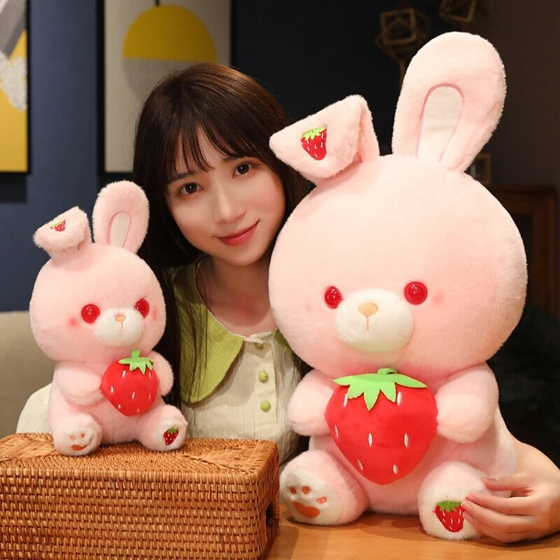 Pink Strawberry Bunny Rabbit Plush - Image 13