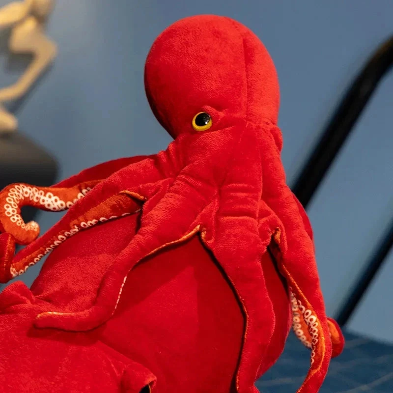 Red Life-like Octopus Plushie - Image 6