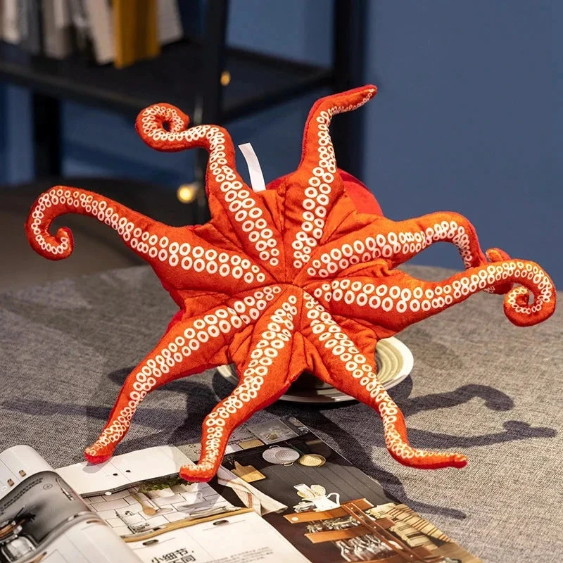 Red Life-like Octopus Plushie - Image 14