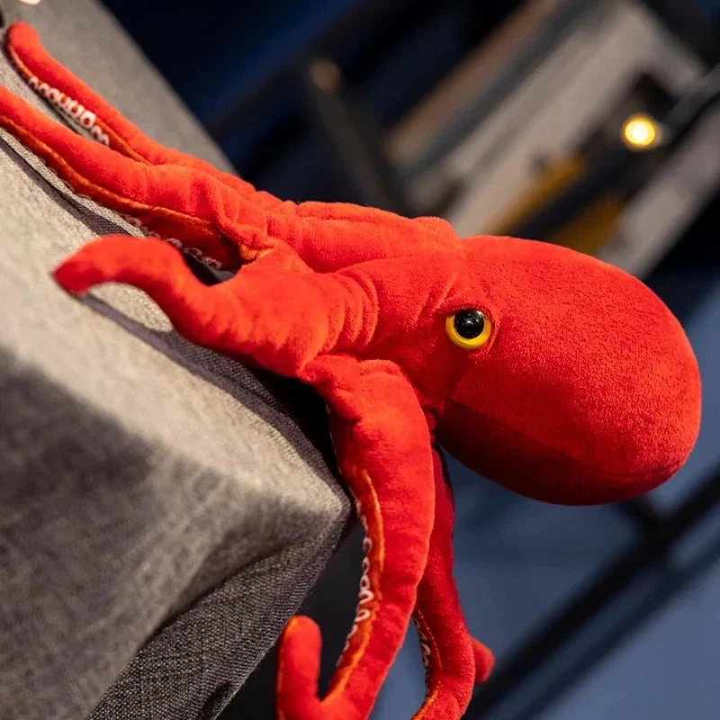 Red Life-like Octopus Plushie - Image 12