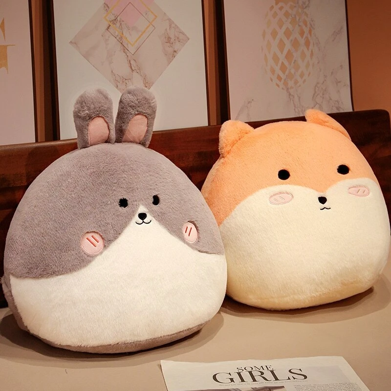 Round Cat Bunny Fox Pillow Plushie Collection - Image 19