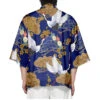 Apparel Royal Blue Gold Cranes Unisex Kimono