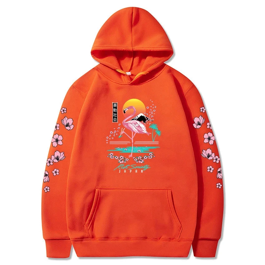 Apparel Sakura Flamingo Sunset Unisex Hoodie - Image 7