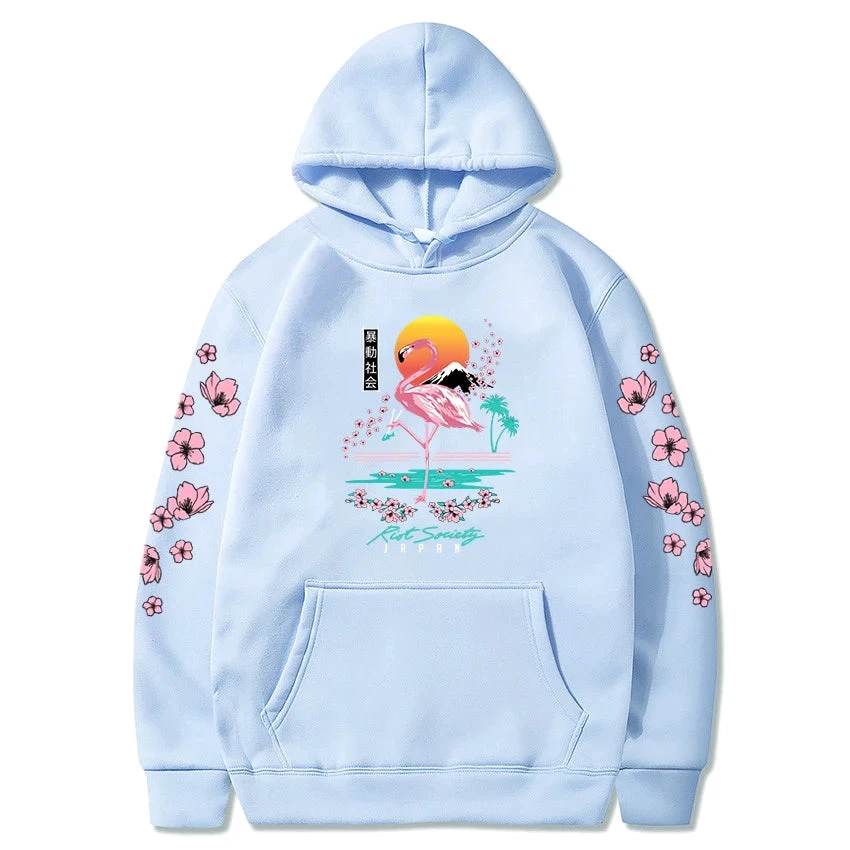 Apparel Sakura Flamingo Sunset Unisex Hoodie - Image 6