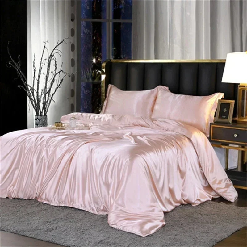 Shades Of Pink Mulberry Silk Bedding Set - Image 3