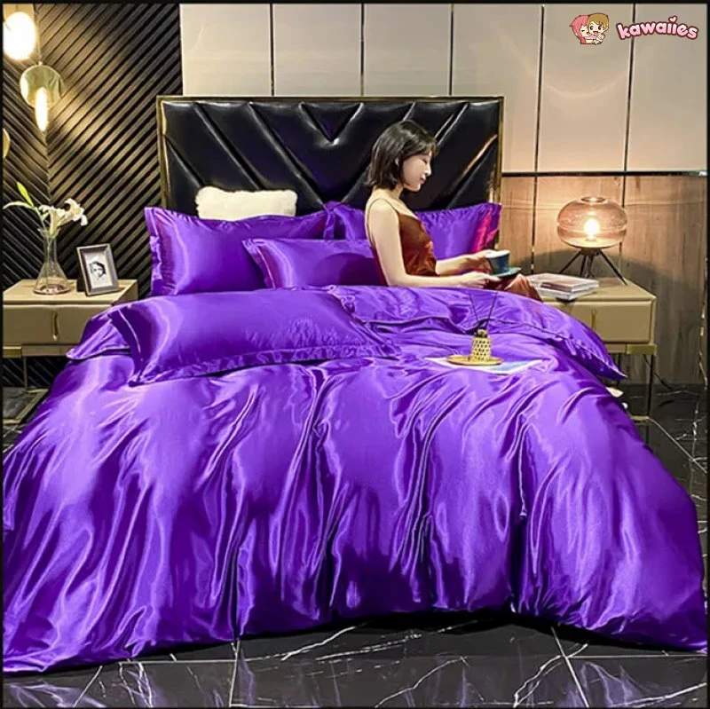 Shades Of Purple Mulberry Silk Bedding Set - Image 9