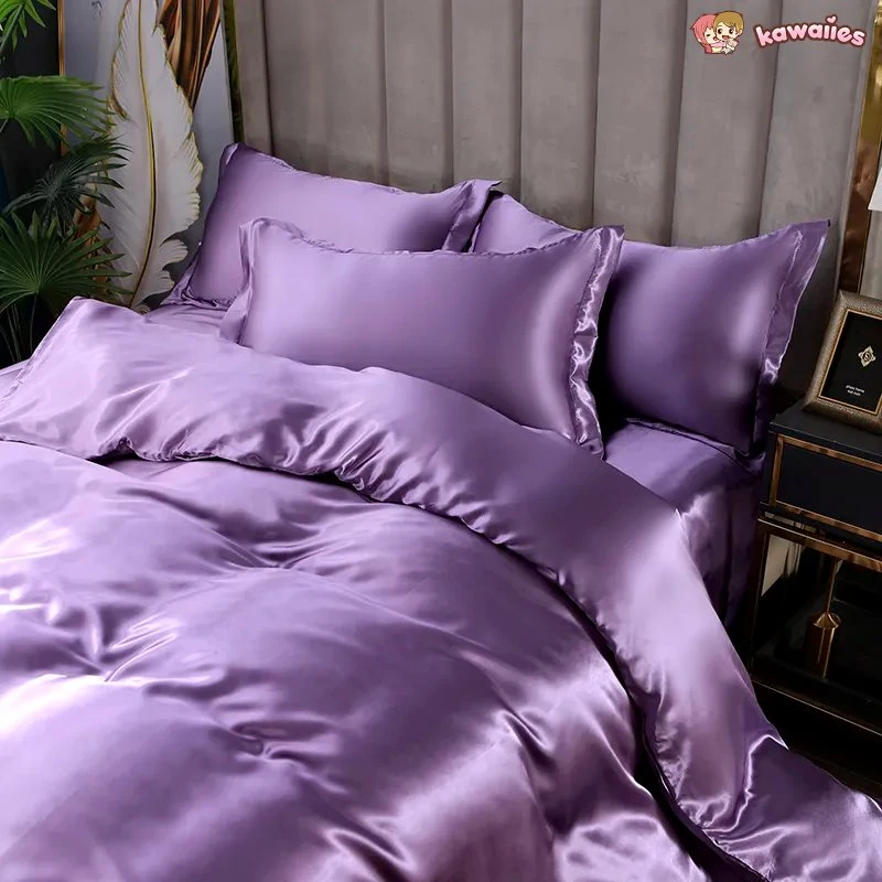 Shades Of Purple Mulberry Silk Bedding Set - Image 10