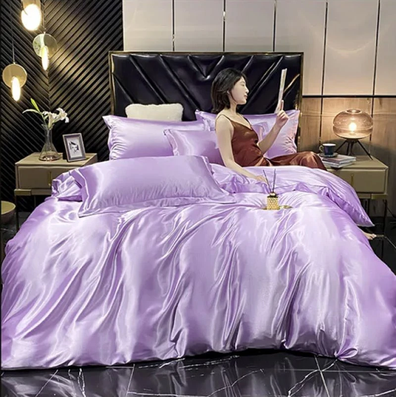 Shades Of Purple Mulberry Silk Bedding Set - Image 14