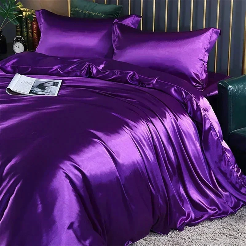 Shades Of Purple Mulberry Silk Bedding Set - Image 4