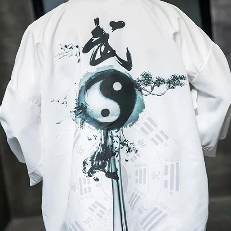 Apparel Silver Crane And Martial Art Wu Men Kimono - Image 12