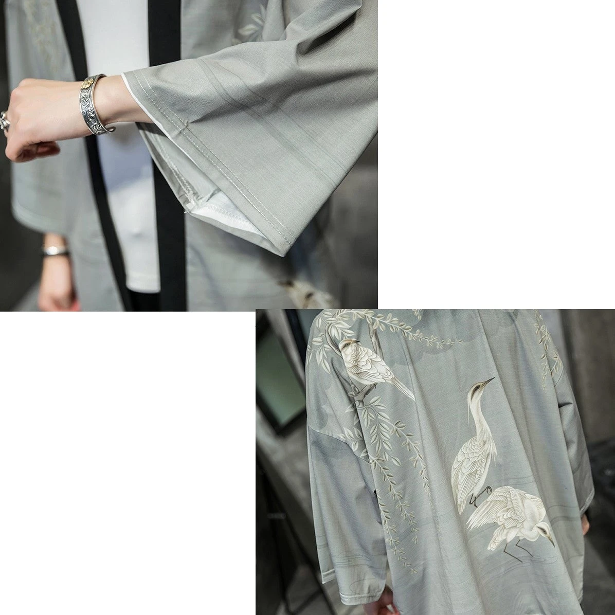 Apparel Silver Crane And Martial Art Wu Men Kimono - Image 9