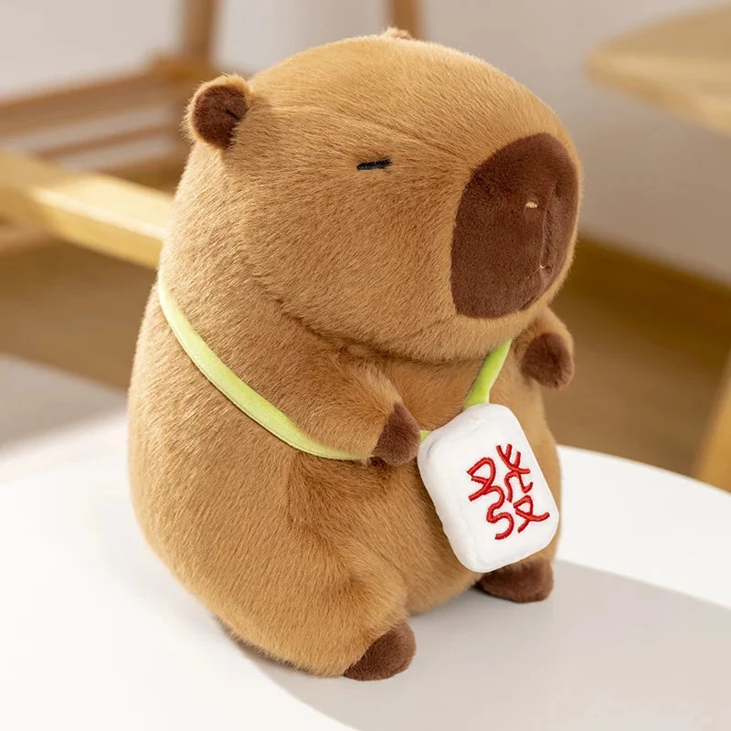 Sleepy Capybara With Mahjong Backpack Plushie - Image 7