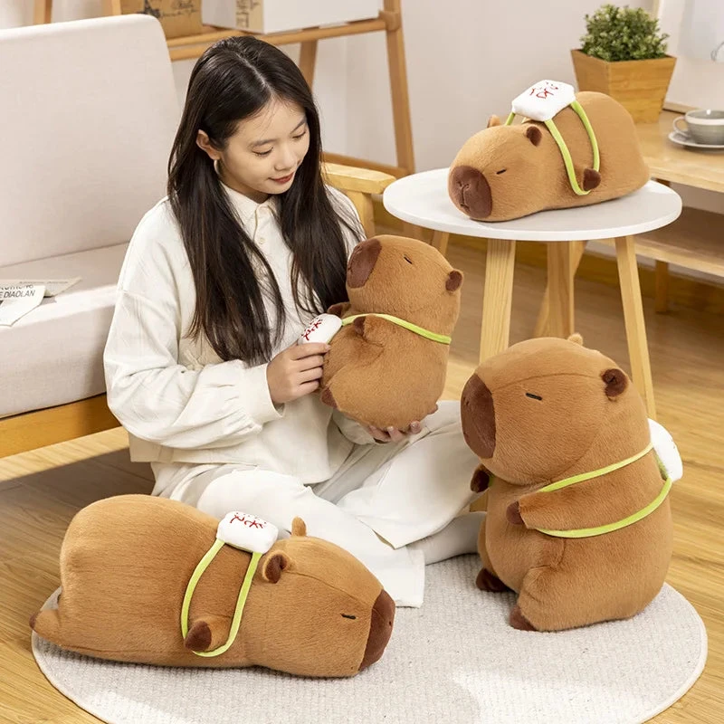 Sleepy Capybara With Mahjong Backpack Plushie - Image 13