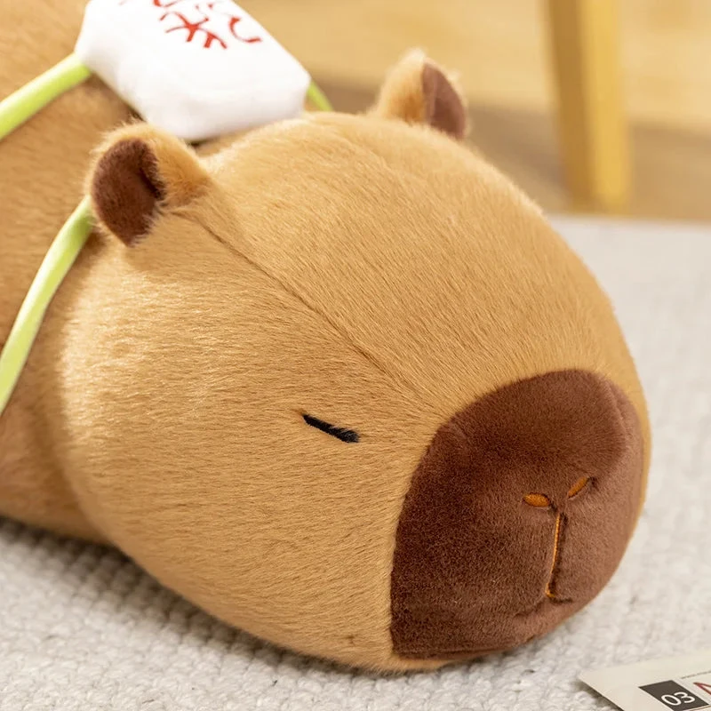 Sleepy Capybara With Mahjong Backpack Plushie - Image 5