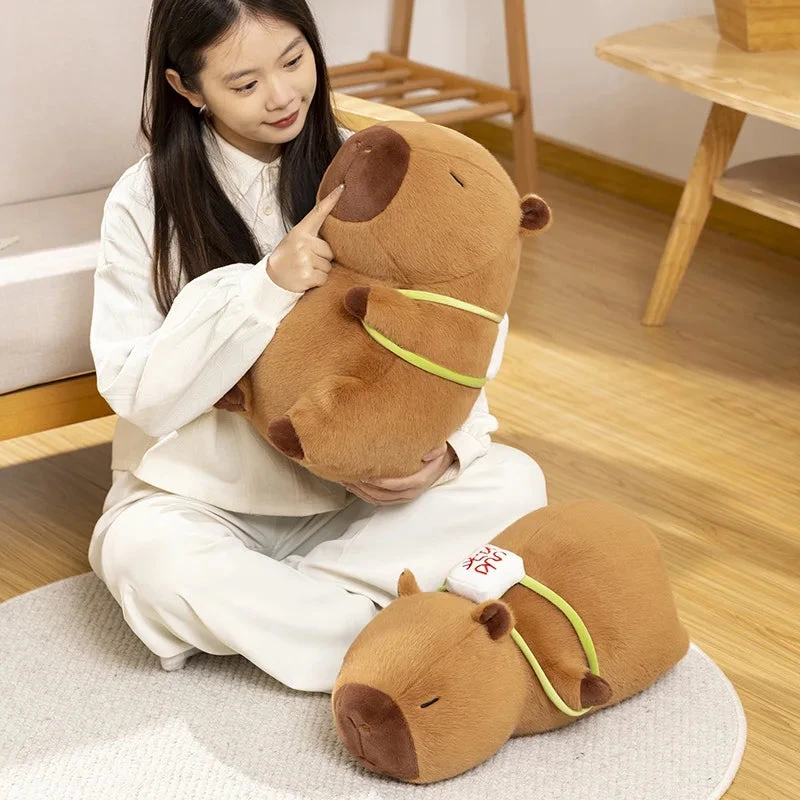 Sleepy Capybara With Mahjong Backpack Plushie - Image 12