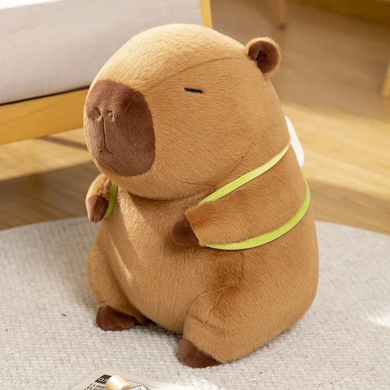 Sleepy Capybara With Mahjong Backpack Plushie - Image 6