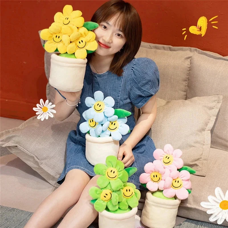 Smiling Sunflower Flowerpot Plush - Image 2
