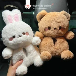 Accessories Soft Bear And Bunny Car Plush Tissue Box Cover