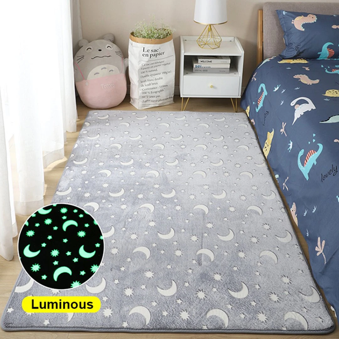 Starry Night Glow-in-the-dark Faux Fur Rug Carpet - Image 4