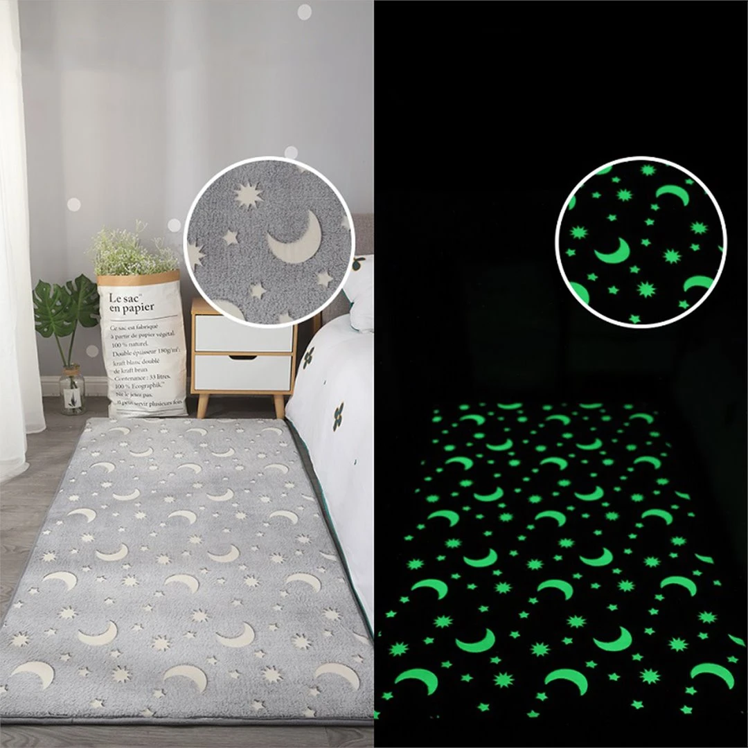 Starry Night Glow-in-the-dark Faux Fur Rug Carpet - Image 2