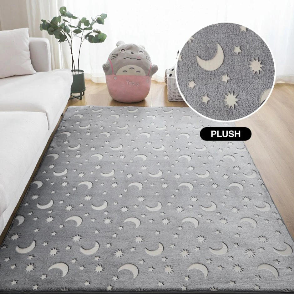 Starry Night Glow-in-the-dark Faux Fur Rug Carpet - Image 3