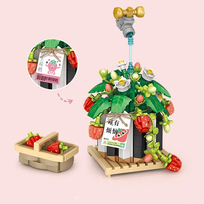 Strawberry Pot & Red Flower Micro Building Blocks - Image 10