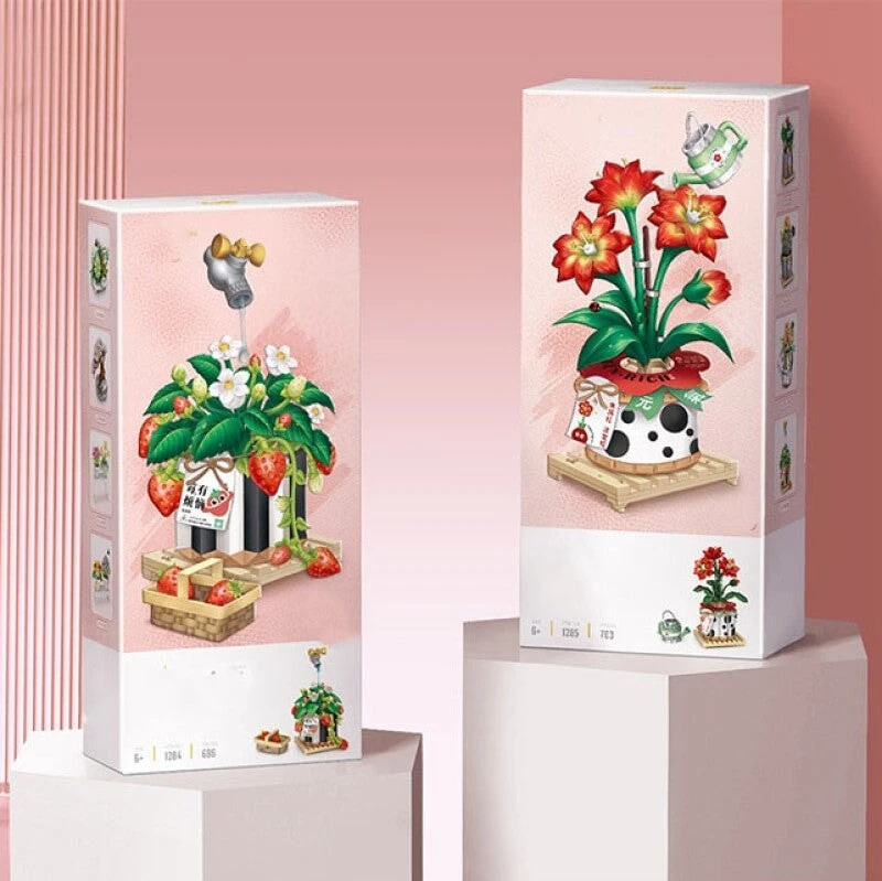 Strawberry Pot & Red Flower Micro Building Blocks - Image 8