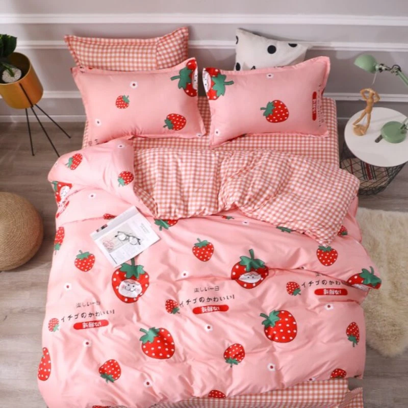 Sweet Strawberry Print Bedding Set - Image 6