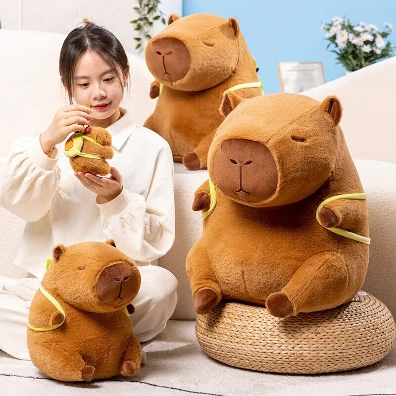 The Kawaii Capybara With Mini Avocado Backpack Plushie - Image 7